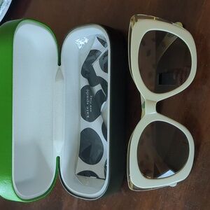 Kate Spade Marigold Ivory Sunglasses with Black Lenses